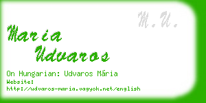 maria udvaros business card
